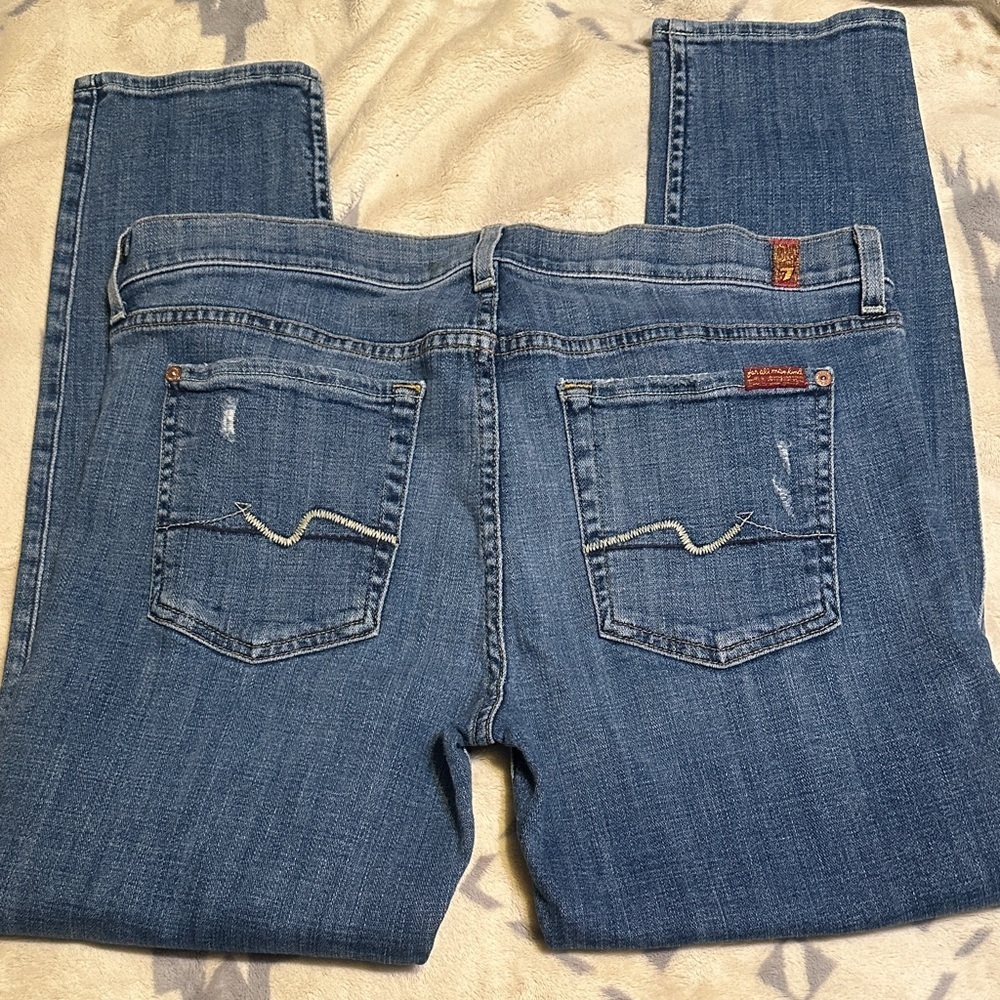A165.   7 For All Mankind Blue Josephina Skinny boyfriend Jeans